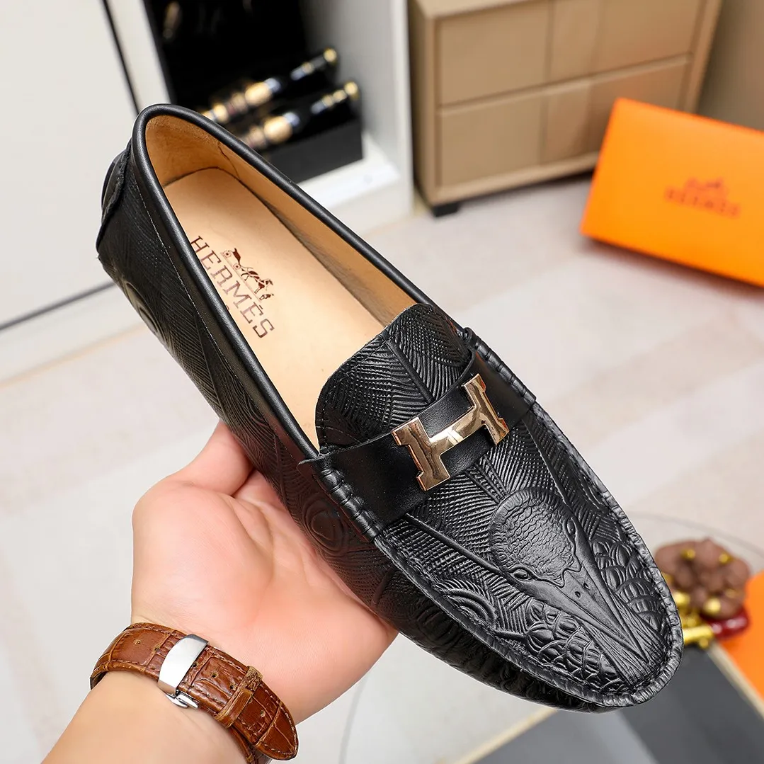 Men's shoes 💰360 🕷🕷【HERMES】The same style as Hermès counters🇨🇳Classic slip-on shoes 1:1 mold opening💯Original quality🍓Using imported first-layer cowhide🍅Pigskin lining🌶🌶Super high-end men's leather shoes🇨🇳Solid and stable Very special🍇 Color, optional! Code number 38-45……
